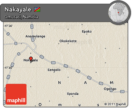 Shaded Relief Map of Nakayale