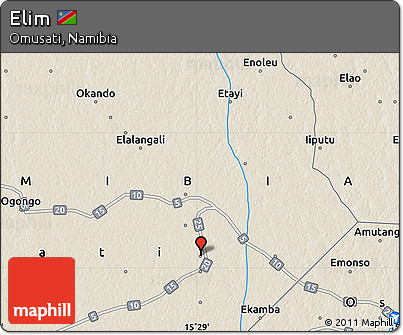 Shaded Relief Map of Elim