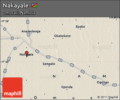 Shaded Relief Map of Nakayale