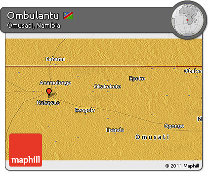 Physical Panoramic Map of Ombulantu