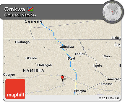 Shaded Relief Panoramic Map of Omkwa