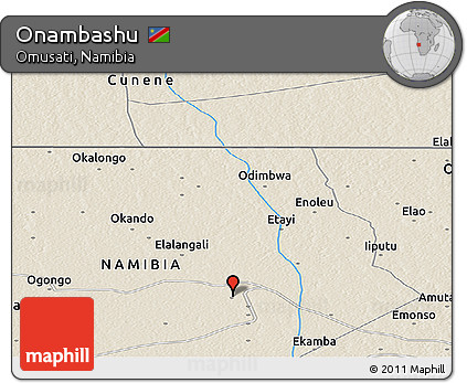 Shaded Relief Panoramic Map of Onambashu