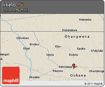 Shaded Relief Panoramic Map of Iikelo
