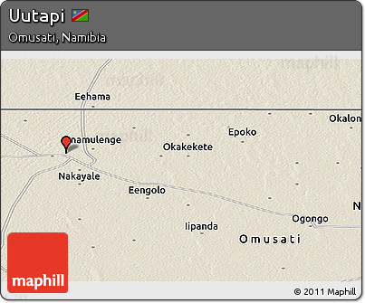 Shaded Relief Panoramic Map of Uutapi