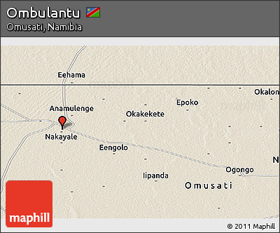 Shaded Relief Panoramic Map of Ombulantu