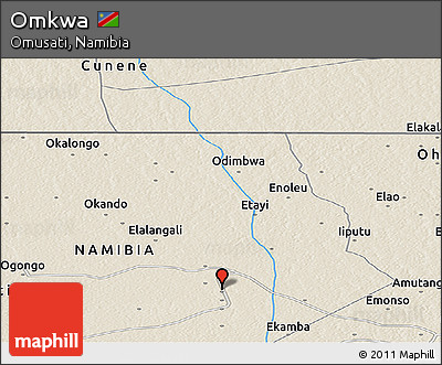 Shaded Relief Panoramic Map of Omkwa