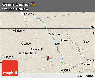 Shaded Relief Panoramic Map of Onambashu