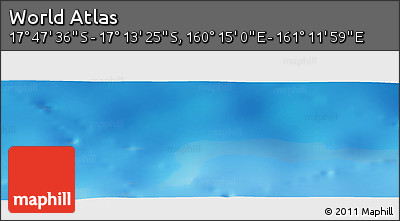 Physical Panoramic Map of the Area around 17° 30' 31" S, 160° 43' 29" E