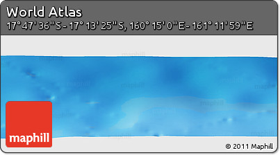 Physical Panoramic Map of the Area around 17° 30' 31" S, 160° 43' 29" E