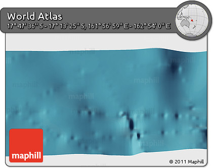 Satellite 3D Map of the Area around 17° 30' 31" S, 162° 25' 30" E