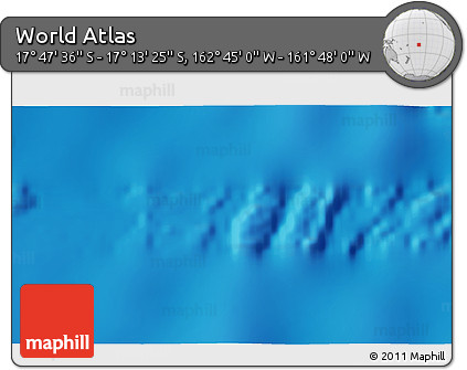 Physical 3D Map of the Area around 17° 30' 31" S, 162° 16' 30" W