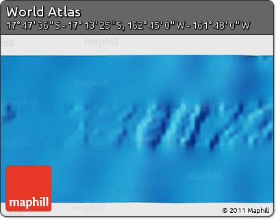 Physical 3D Map of the Area around 17° 30' 31" S, 162° 16' 30" W