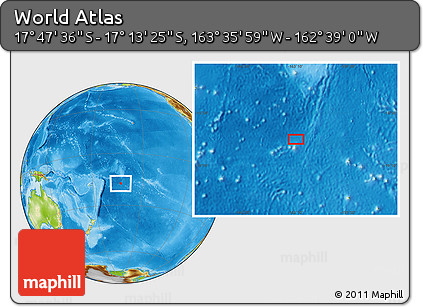 Physical Location Map of the Area around 17° 30' 31" S, 163° 7' 30" W