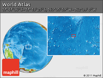 Physical Location Map of the Area around 17° 30' 31" S, 163° 7' 30" W