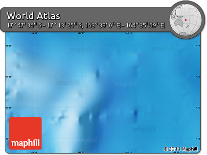 Physical Map of the Area around 17° 30' 31" S, 164° 7' 30" E