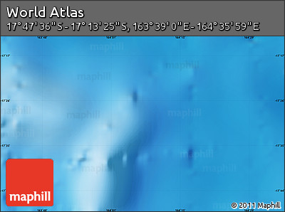 Physical Map of the Area around 17° 30' 31" S, 164° 7' 30" E