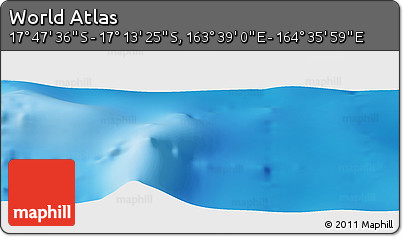 Physical Panoramic Map of the Area around 17° 30' 31" S, 164° 7' 30" E