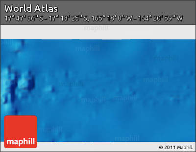Physical 3D Map of the Area around 17° 30' 31" S, 164° 49' 29" W