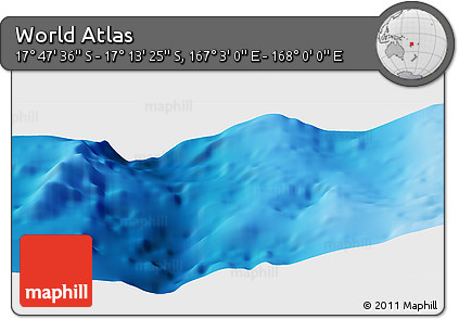 Physical Panoramic Map of the Area around 17° 30' 31" S, 167° 31' 30" E