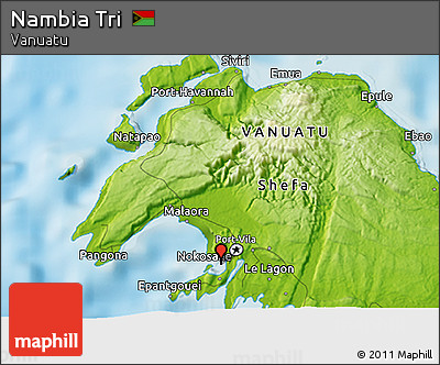 Physical 3D Map of Nambia Tri