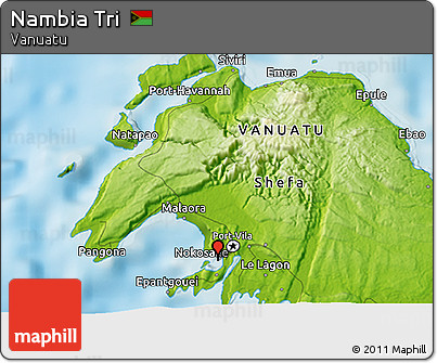 Physical 3D Map of Nambia Tri