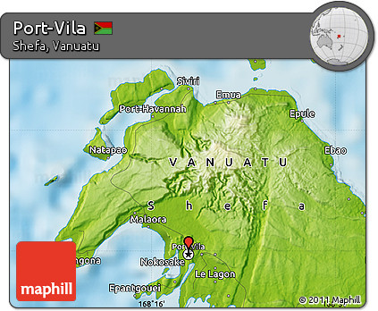 Physical Map of Port-Vila