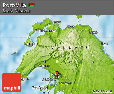 Physical Map of Port-Vila