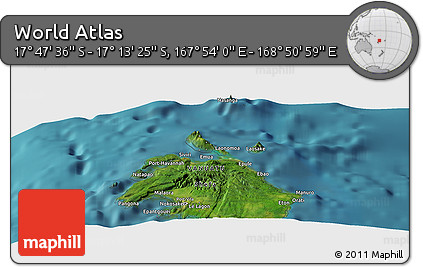 Satellite Panoramic Map of the Area around 17° 30' 31" S, 168° 22' 30" E