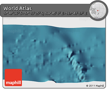 Satellite 3D Map of the Area around 17° 30' 31" S, 169° 13' 29" E