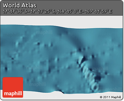 Satellite 3D Map of the Area around 17° 30' 31" S, 169° 13' 29" E