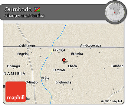 Shaded Relief 3D Map of Oumbada