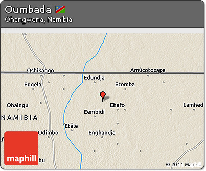 Shaded Relief 3D Map of Oumbada