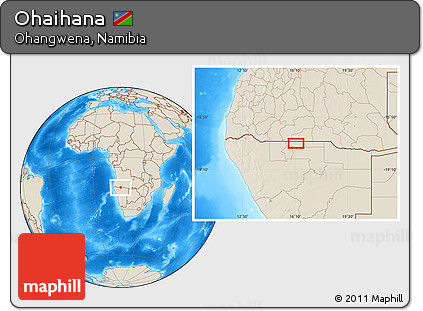 Shaded Relief Location Map of Ohaihana