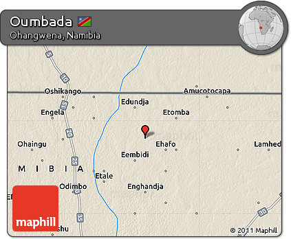 Shaded Relief Map of Oumbada