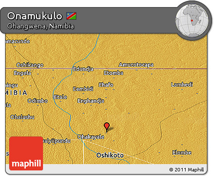 Physical Panoramic Map of Onamukulo