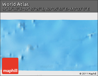 Physical 3D Map of the Area around 17° 30' 31" S, 170° 4' 29" E