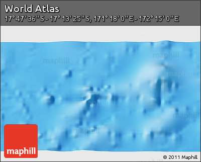 Physical 3D Map of the Area around 17° 30' 31" S, 171° 46' 30" E