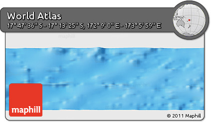 Physical Panoramic Map of the Area around 17° 30' 31" S, 172° 37' 30" E