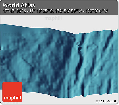 Satellite 3D Map of the Area around 17° 30' 31" S, 172° 28' 29" W