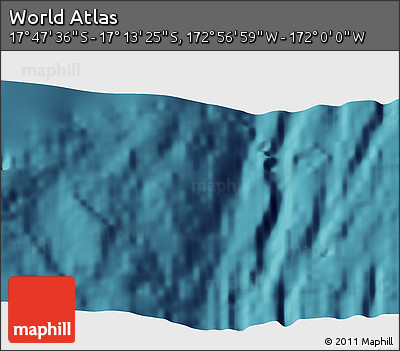 Satellite 3D Map of the Area around 17° 30' 31" S, 172° 28' 29" W
