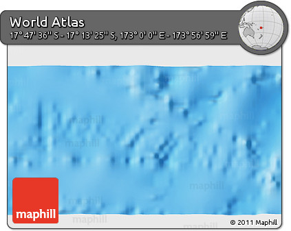 Physical 3D Map of the Area around 17° 30' 31" S, 173° 28' 29" E