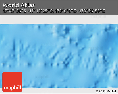 Physical 3D Map of the Area around 17° 30' 31" S, 173° 28' 29" E