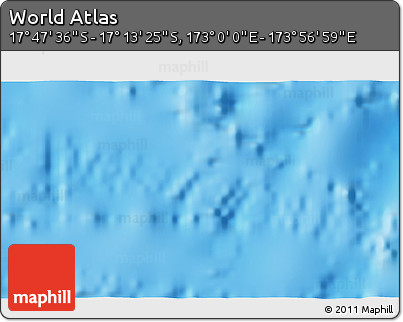 Physical 3D Map of the Area around 17° 30' 31" S, 173° 28' 29" E