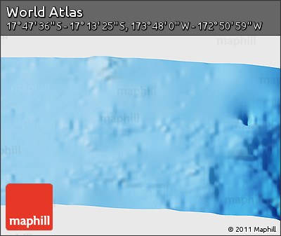 Physical 3D Map of the Area around 17° 30' 31" S, 173° 19' 29" W