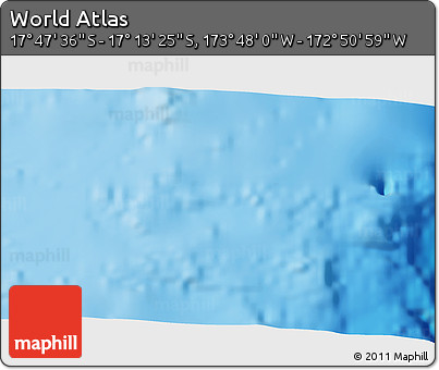 Physical 3D Map of the Area around 17° 30' 31" S, 173° 19' 29" W