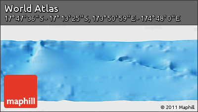 Physical Panoramic Map of the Area around 17° 30' 31" S, 174° 19' 29" E