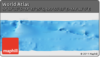 Physical Panoramic Map of the Area around 17° 30' 31" S, 174° 19' 29" E