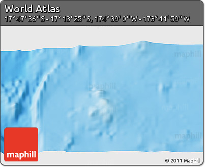 Shaded Relief 3D Map of the Area around 17° 30' 31" S, 174° 10' 30" W
