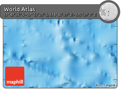 Shaded Relief Map of the Area around 17° 30' 31" S, 175° 10' 30" E