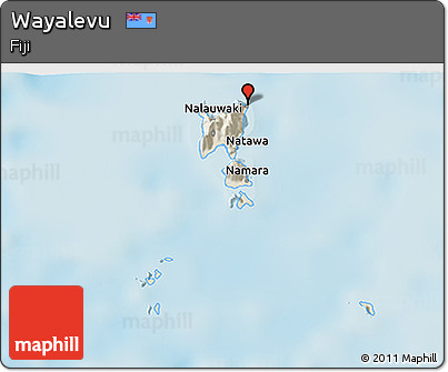 Shaded Relief 3D Map of Wayalevu